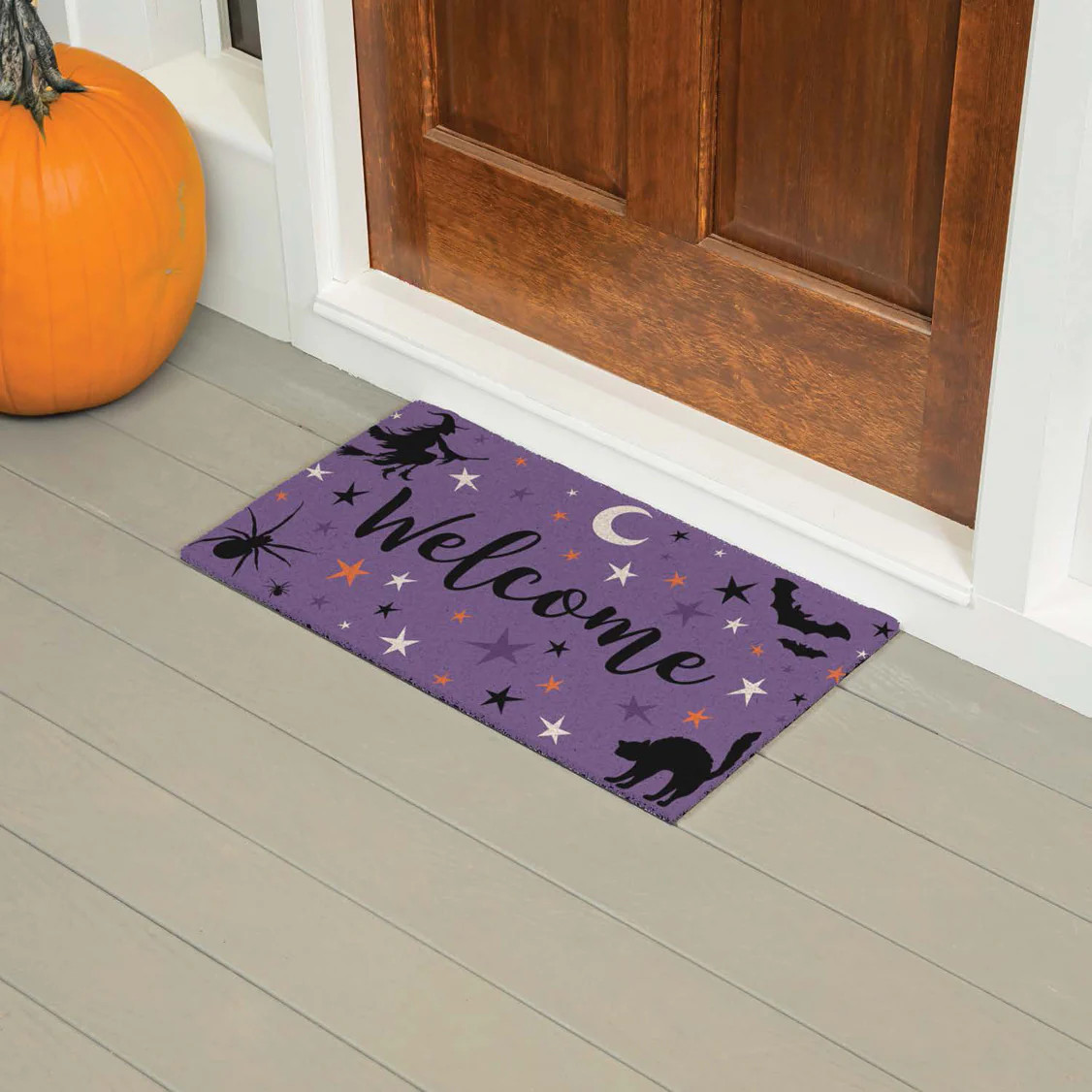 Spooky Welcome PVC Trapper Doormat, 28"x16" | Plow & Hearth