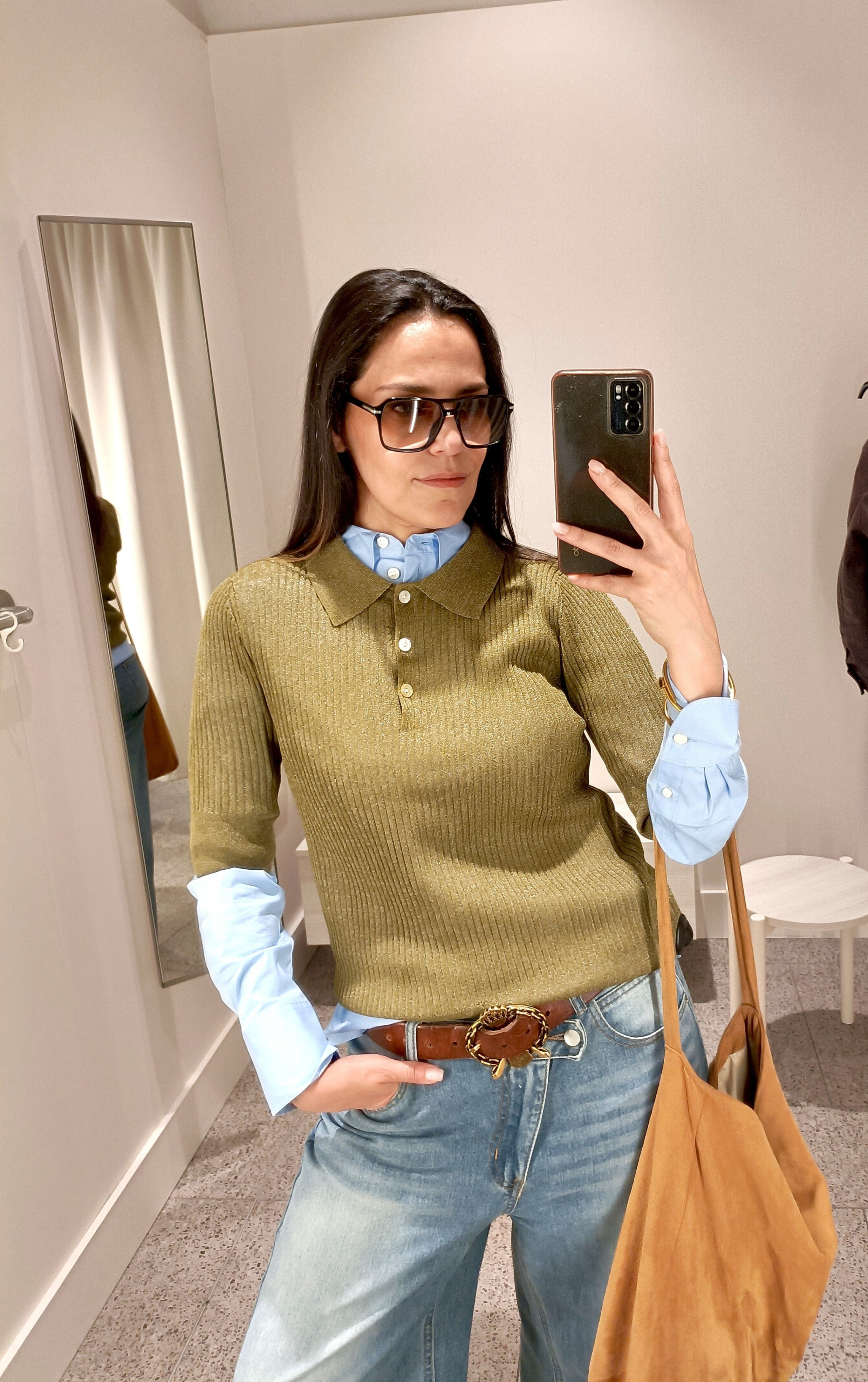 Starting the week in style: blue shirt, olive polo, paired with a camel suede bag and a sleek Gabbana belt. The perfect combo to kick things off right. For more details on my outfit, check the link in bio

#LTKeurope #LTKworkwear #LTKsale