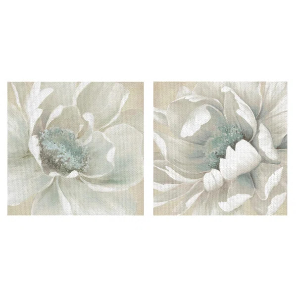 'Winter Blooms I and II' 2 Piece Wrapped Canvas Painting Set on Canvas | Wayfair North America