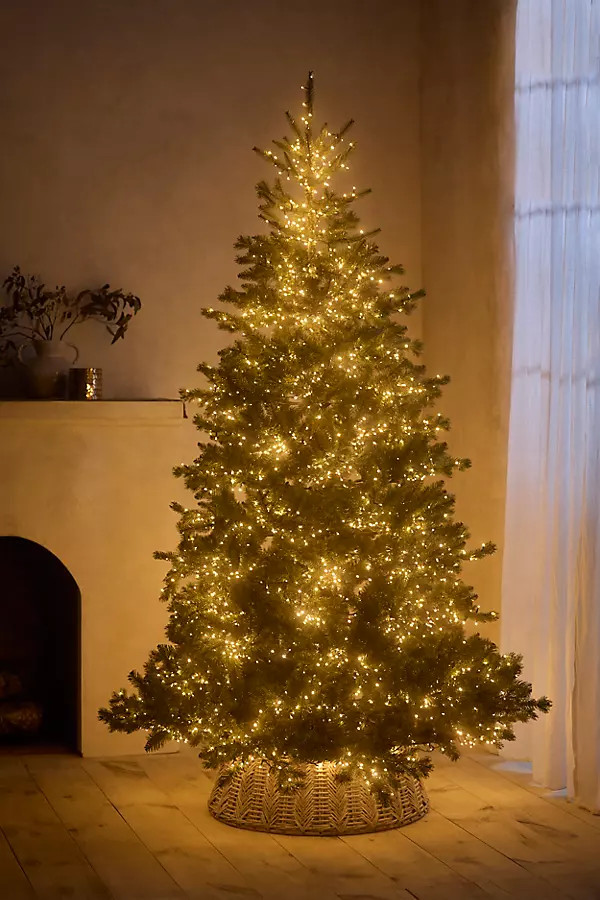 Faux Twinkling Pre-Lit Alba Fir, 8' | Anthropologie (US)