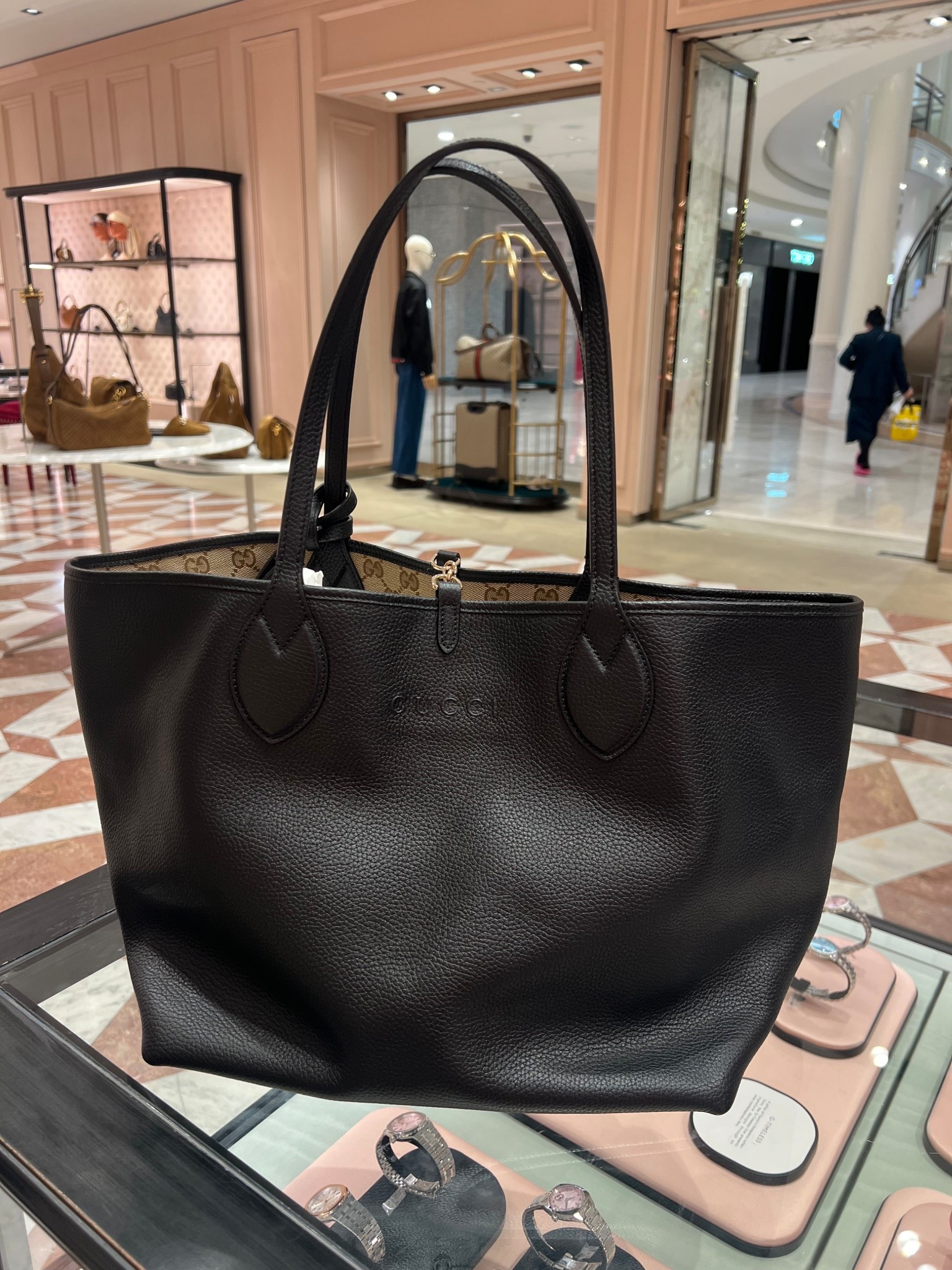 Gucci Totissima reversible textured-leather and canvas-jacquard tote. I ordered the brown but love the black too! 

#LTKHoliday #LTKGiftGuide #LTKTravel