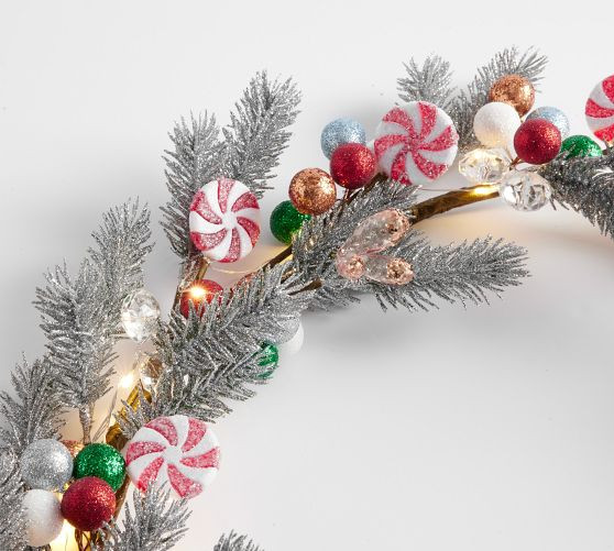 Peppermint Twist Bauble String Lights | Pottery Barn (US)