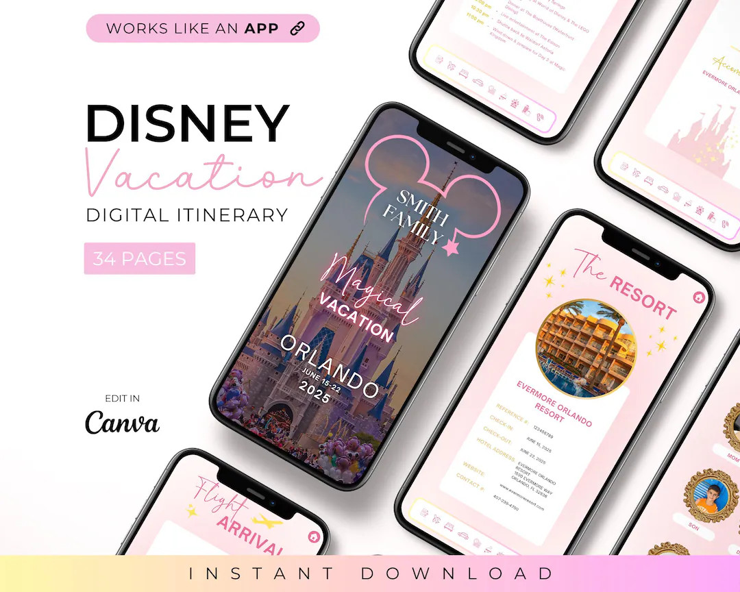 WDW Vacation Travel Digital Itinerary, Family Travel, Travel Agent Agency, Trip Itinerary, WDW Mo... | Etsy (US)