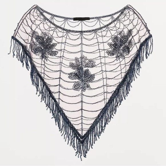 Zara beaded embroidered cape | Poshmark