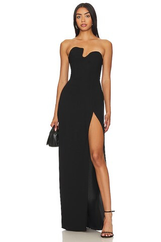 Amanda Uprichard X Revolve Strapless Puzzle Gown in Black from Revolve.com | Revolve Clothing (Global)