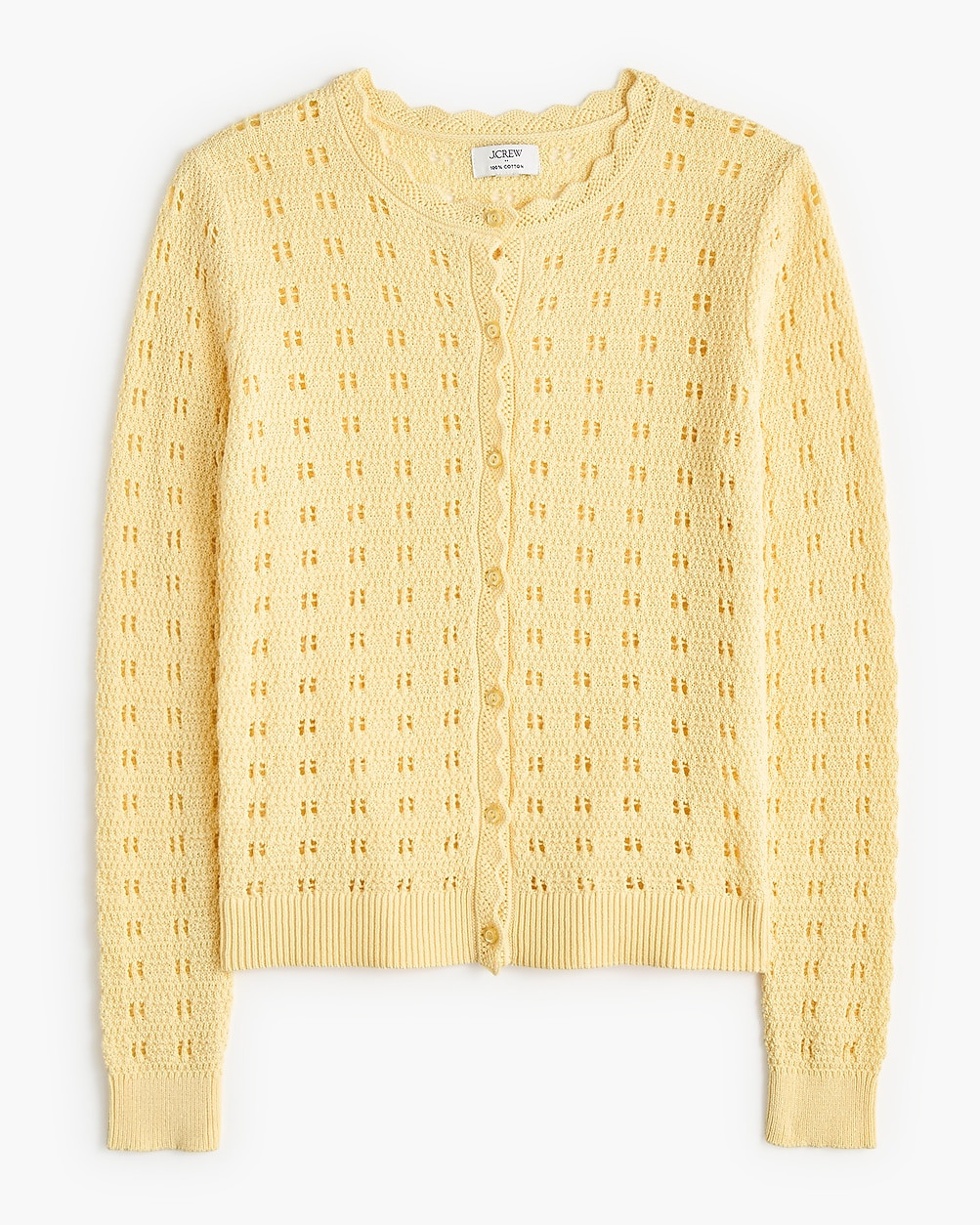 Scalloped pointelle cardigan sweater | J.Crew Factory