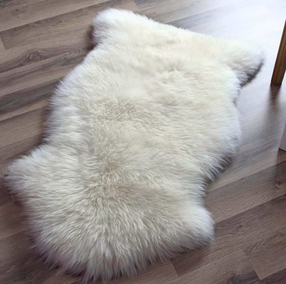 https://www.houzz.com/product/65292936-genuine-sheepskin-rug-ivory-single-pelt-contemporary-novelty- | Houzz 
