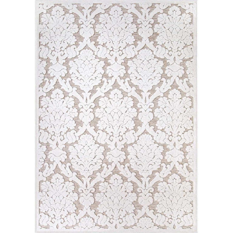 My Texas House Charlotte 7'9" X 10'10" Natural Driftwood Floral Area Rug - Walmart.com | Walmart (US)