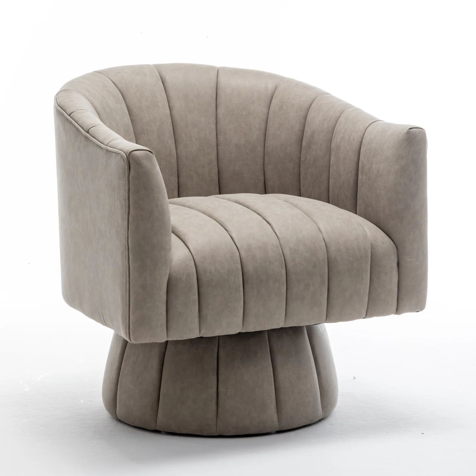 Mossley Faux Leather Swivel Barrel Chair | Wayfair North America