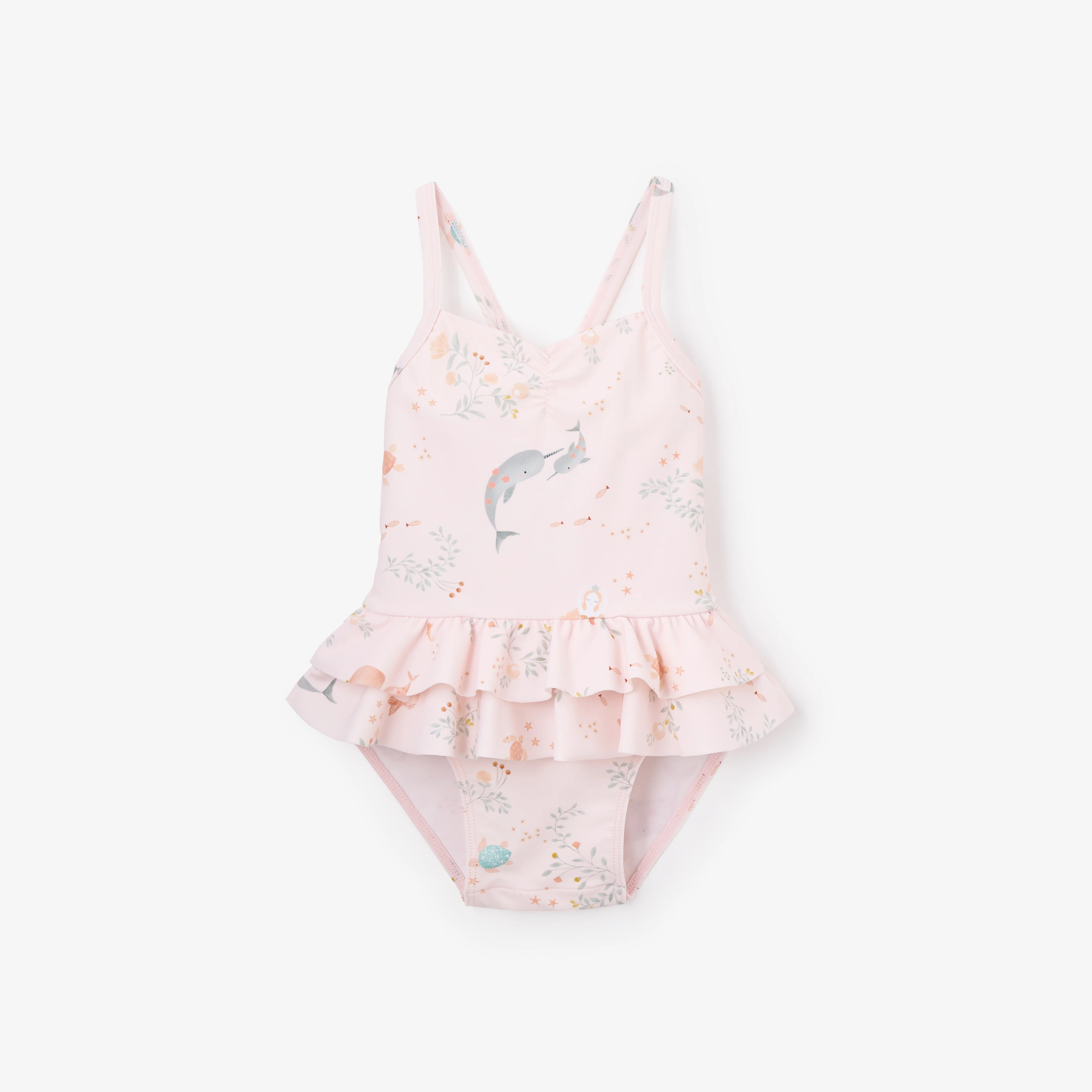 Pink Sea Magic Baby Ruffle Swimsuit | Elegant Baby