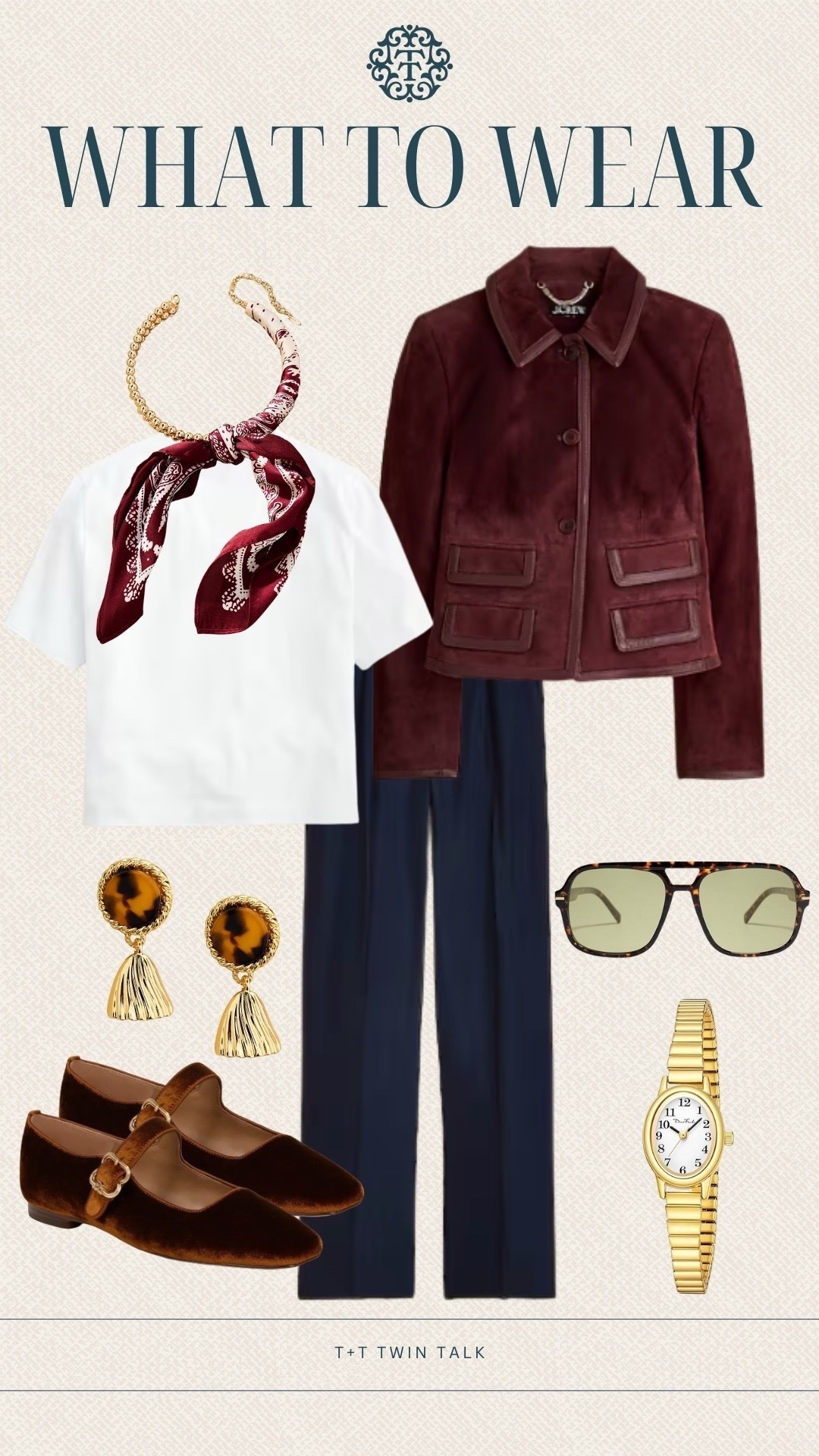 What to wear! This look is perfect for grabbing lunch or going to happy hour with the girls! We love the wine colored jacket from J.Crew that pairs perfect with the necklace scarf from Anthropologie! 

#LTKItBag #LTKShoeCrush #LTKStyleTip

#LTKMidsize #LTKStyleTip #LTKOver40