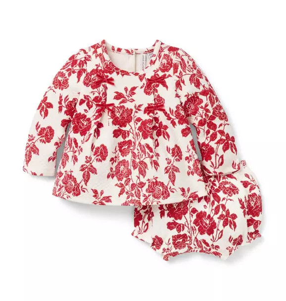 The Floral Quilted Bow Matching Baby Set | Janie and Jack