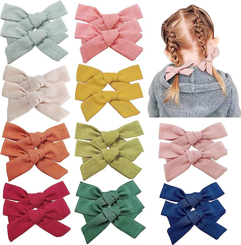 20 PCS Baby Girls Hair Bows Clips Hair Barrettes Accessory for Babies Infant Toddlers Kids in Pai... | Amazon (US)