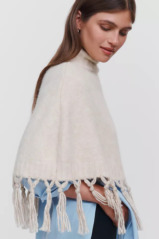 Mare Mare Cropped Fringed Poncho | Anthropologie (US)