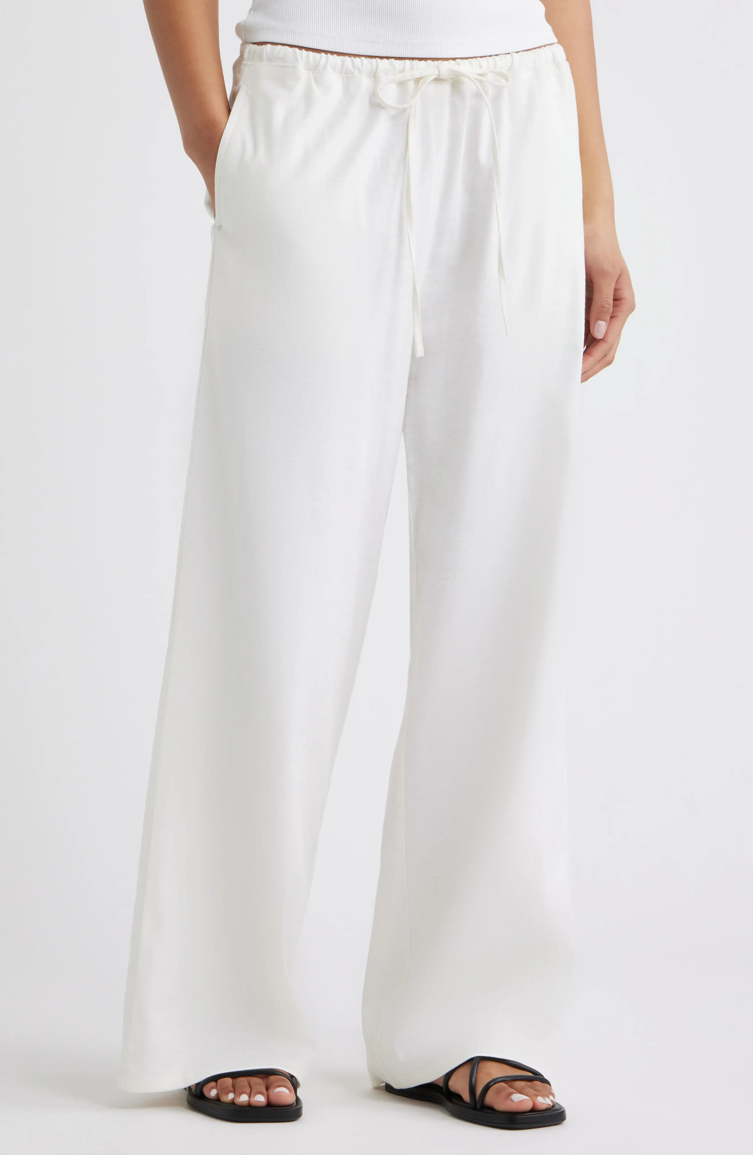 Linen Blend Wide Leg Pants (Women) | Nordstrom | Nordstrom