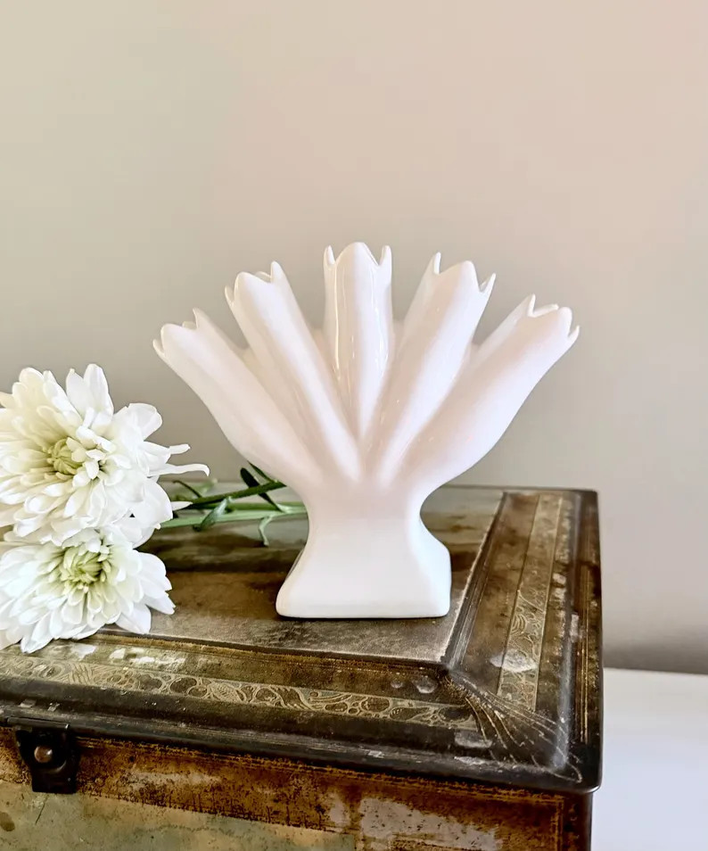 Vintage Tulipiere Five Finger Vase, White Posy Holder, Small Ceramic Stem Vase From 50s, Porcelai... | Etsy (US)
