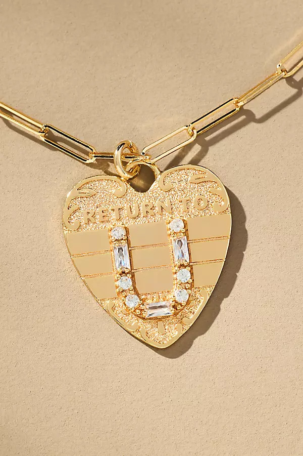 Monogram Heart Charm Necklace | Anthropologie (US)