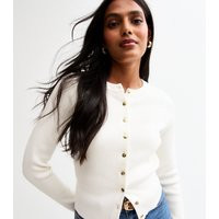 Women's Cream Compact Knit Button Up Cardigan New Look | New Look (UK)