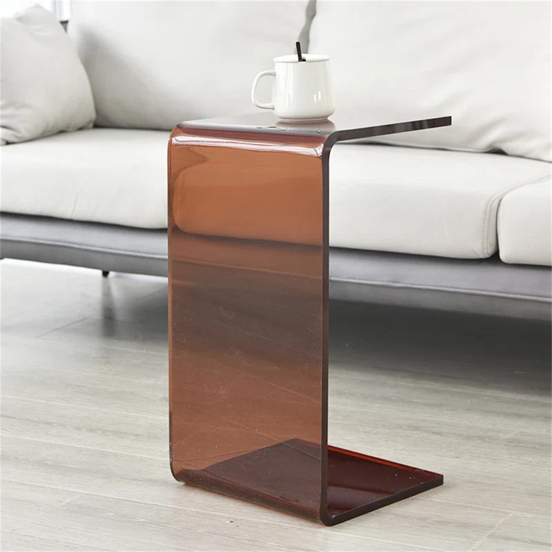 Bassheva C Shape Acrylic Side Table Small Simple Modern Acrylic Coffee Table Suitable for Living ... | Wayfair North America