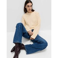 M&S Cloud-Yarn Embellished Cable Knit Jumper Light Cream | Marks & Spencer (UK)