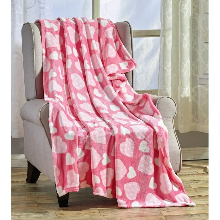Heart Ultra Plush Throw Blanket Valentine's Day Gift Cozy Home Decor 50" x 60" - Jasmine - Walmar... | Walmart (US)