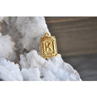 Gold Letter K Necklace, Initial, Initial Vintage Style, Letter Jewelry, Initial Jewelry, Gold Square | Etsy (US)