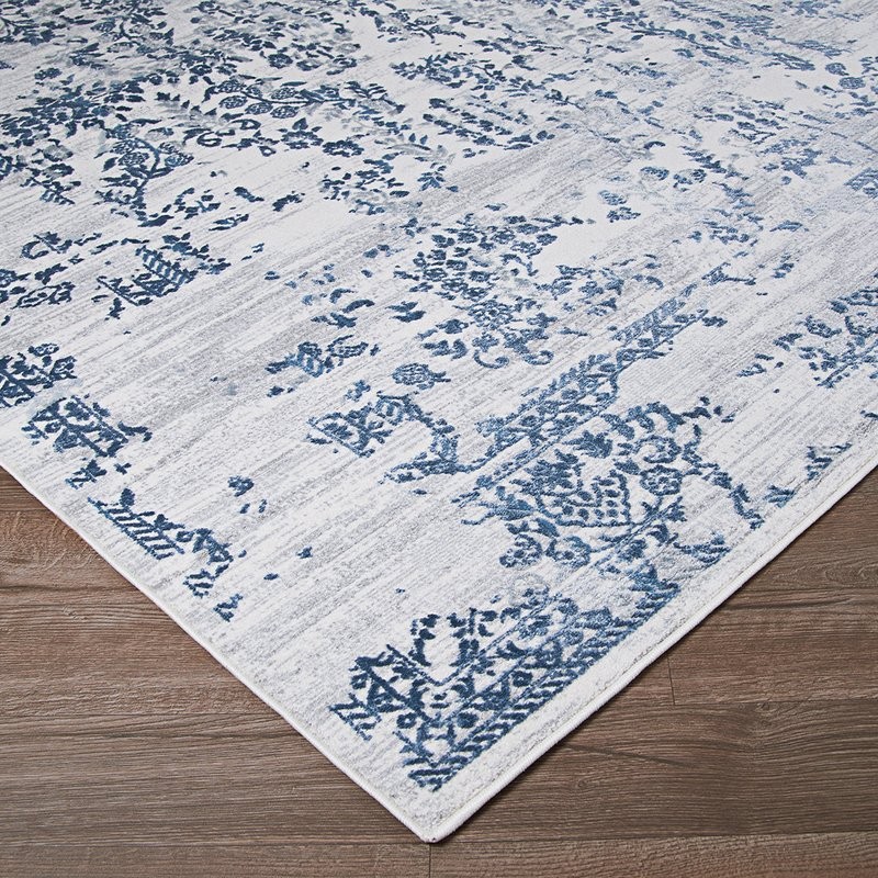 Jakes Steel Blue/Ivory Area Rug | Wayfair North America