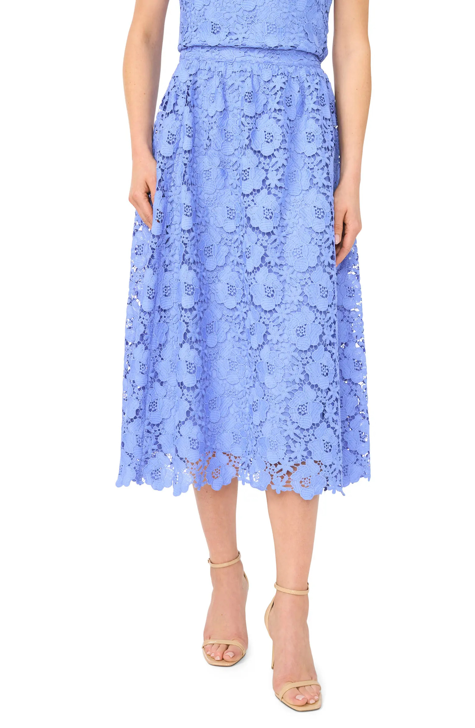 Floral Lace A-line Midi Skirt | Nordstrom