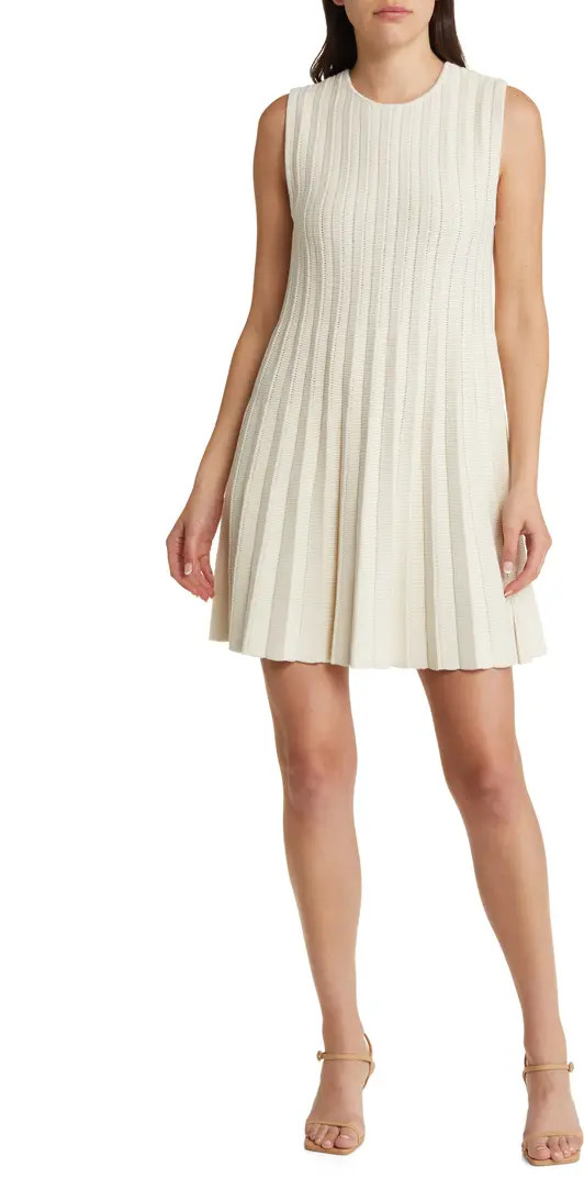 Ezra Pleated Knit Organic Cotton Minidress | Nordstrom