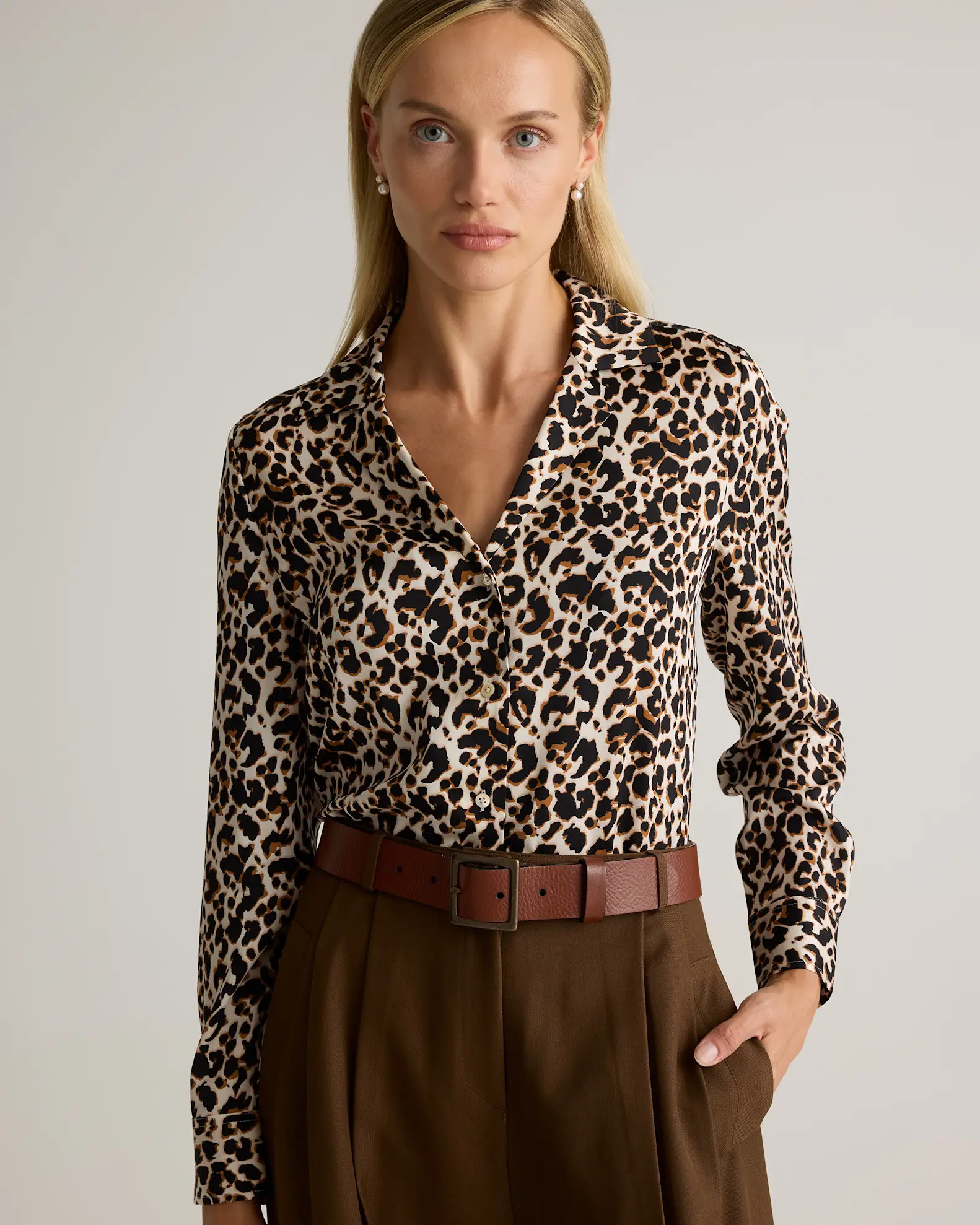 Washable Stretch Silk Notch Collar Blouse | Quince