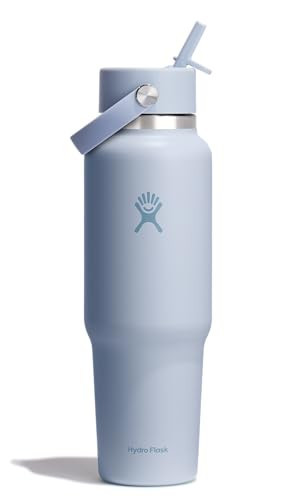 Hydro Flask Travel Water Bottle - Insulated Stainless Steel - Wide Straw Lid, Non Spill, Leakproof in 40 Oz Surf Blue | Amazon (US)