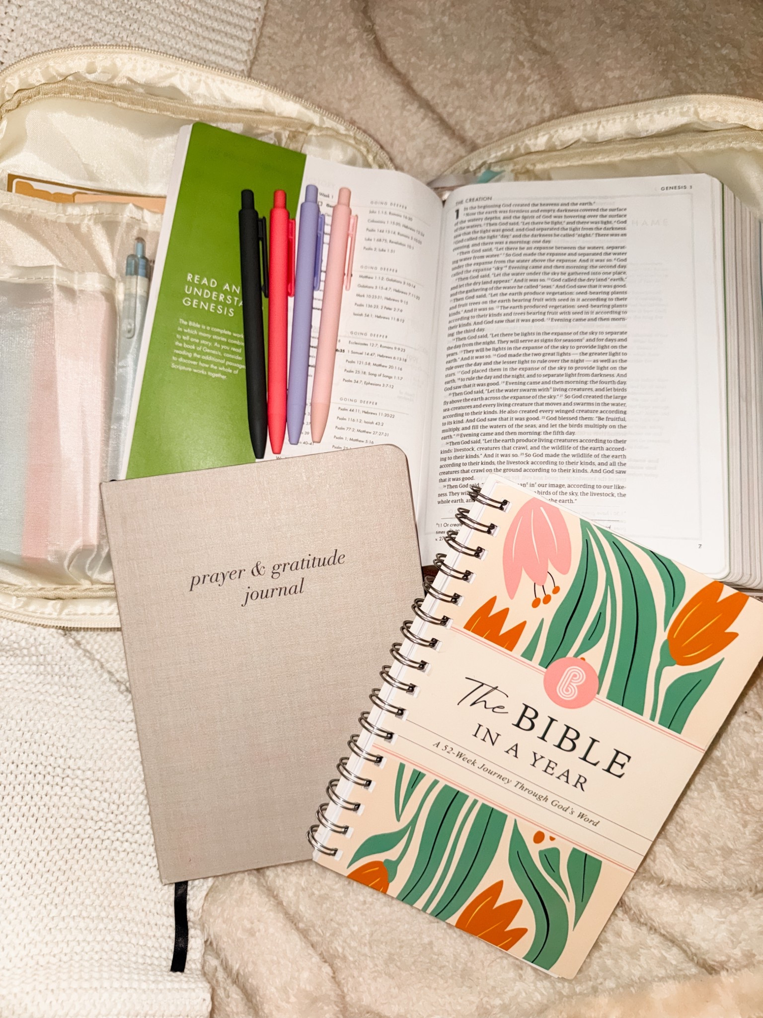 my bible, bible case, bible study, & gratitude journal!! 

#LTKselfcare #LTKmorningroutine #LTKFindsUnder50