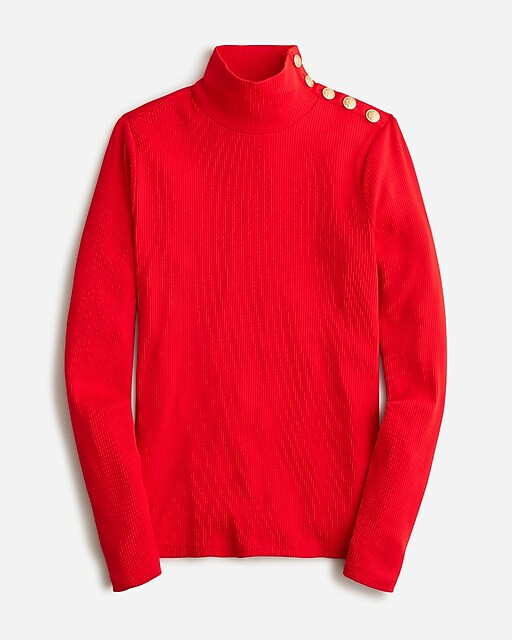 Vintage rib turtleneck with buttons | J. Crew US