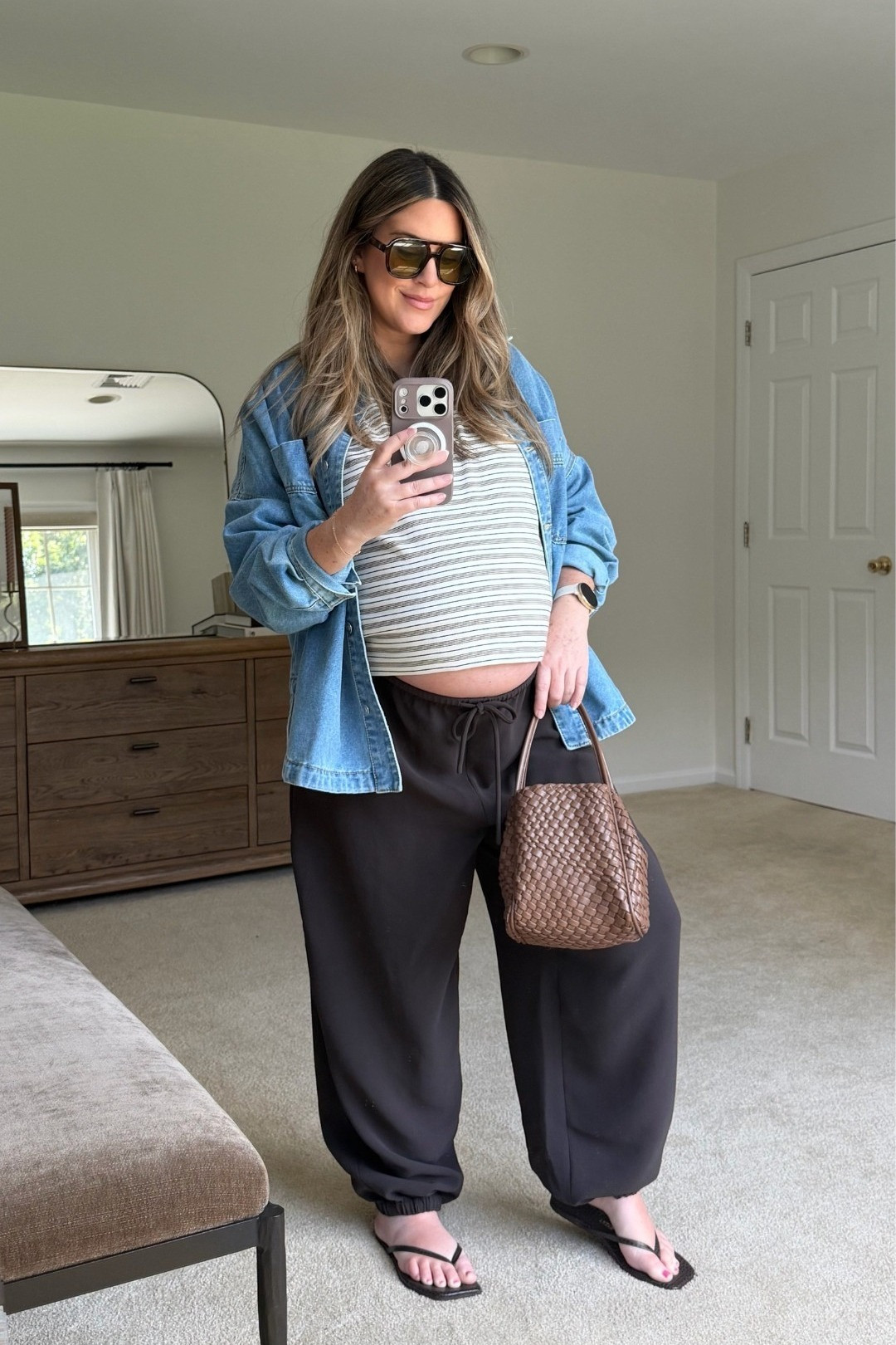 Aritzia fall outfit idea / size L in tee, L in pants (sized up 1 for preg), 🍂 aritzia style, simple outfit idea, fall outfits, bump outfits, pregnancy style, fall transition outfit

#LTKootd #LTKSeasonal #LTKBump