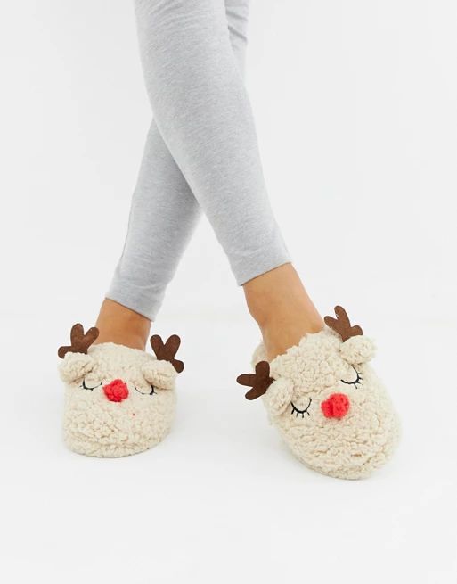 Truffle Collection Christmas Reindeer Slippers | ASOS UK