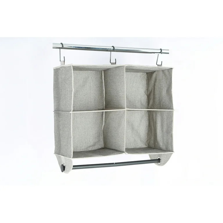 Better Homes & Gardens 4-Shelf Hanging Polyester and Cotton Adult Closet Organizer with Hanging R... | Walmart (US)