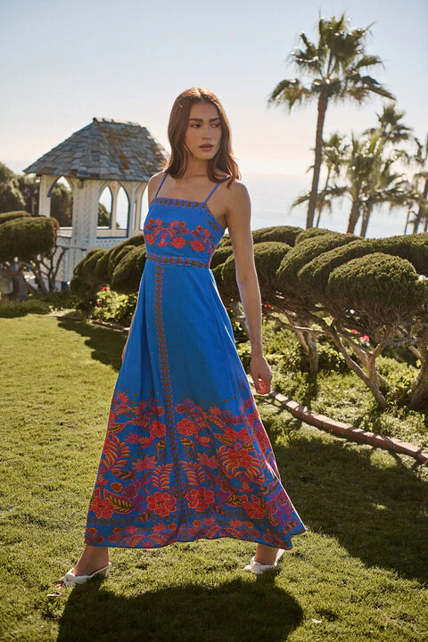 Maline Linen Maxi Dress Keizer Floral | Sugarlips