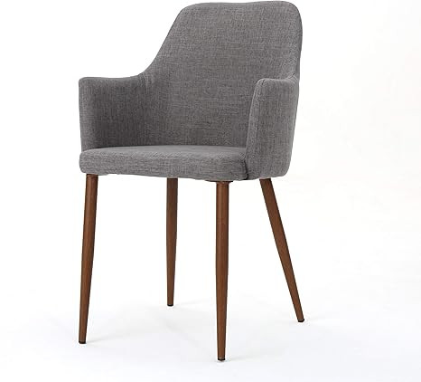 Christopher Knight Home Zeila Mid-Century Modern Fabric Dining Chair with Wood Finished Metal Leg... | Amazon (US)