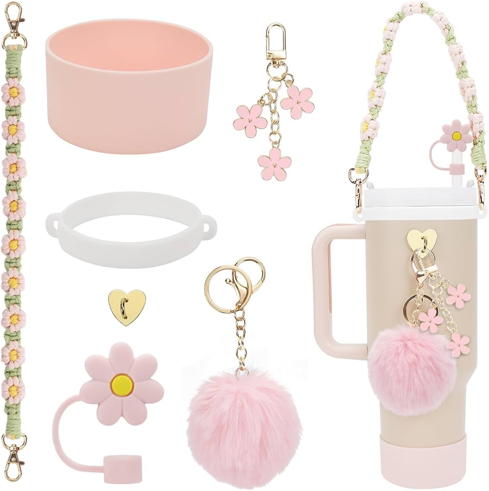 Stanley Cup Accessories Set Including Water Bottle Handle Strap, Siliocne Stanley Cup Boot, Silio... | Amazon (US)