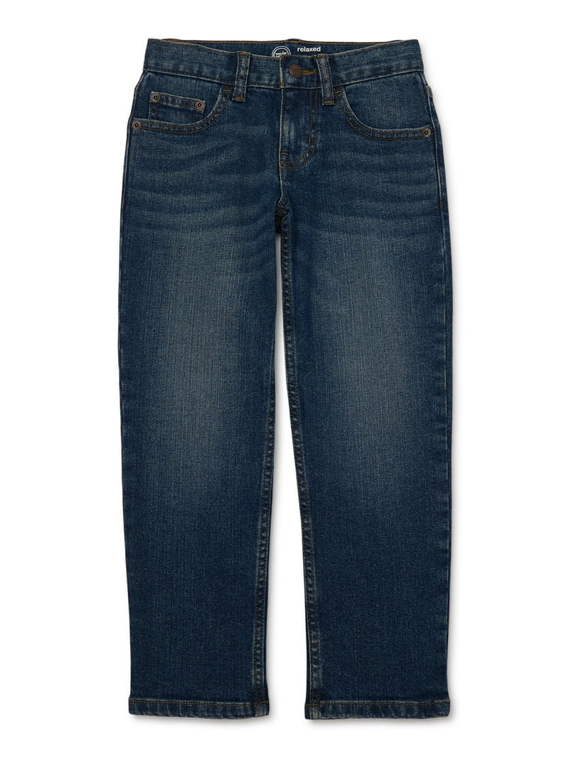 Wonder Nation Boys Relaxed Denim Jeans, Sizes 4-18, Slim & Husky | Walmart (US)