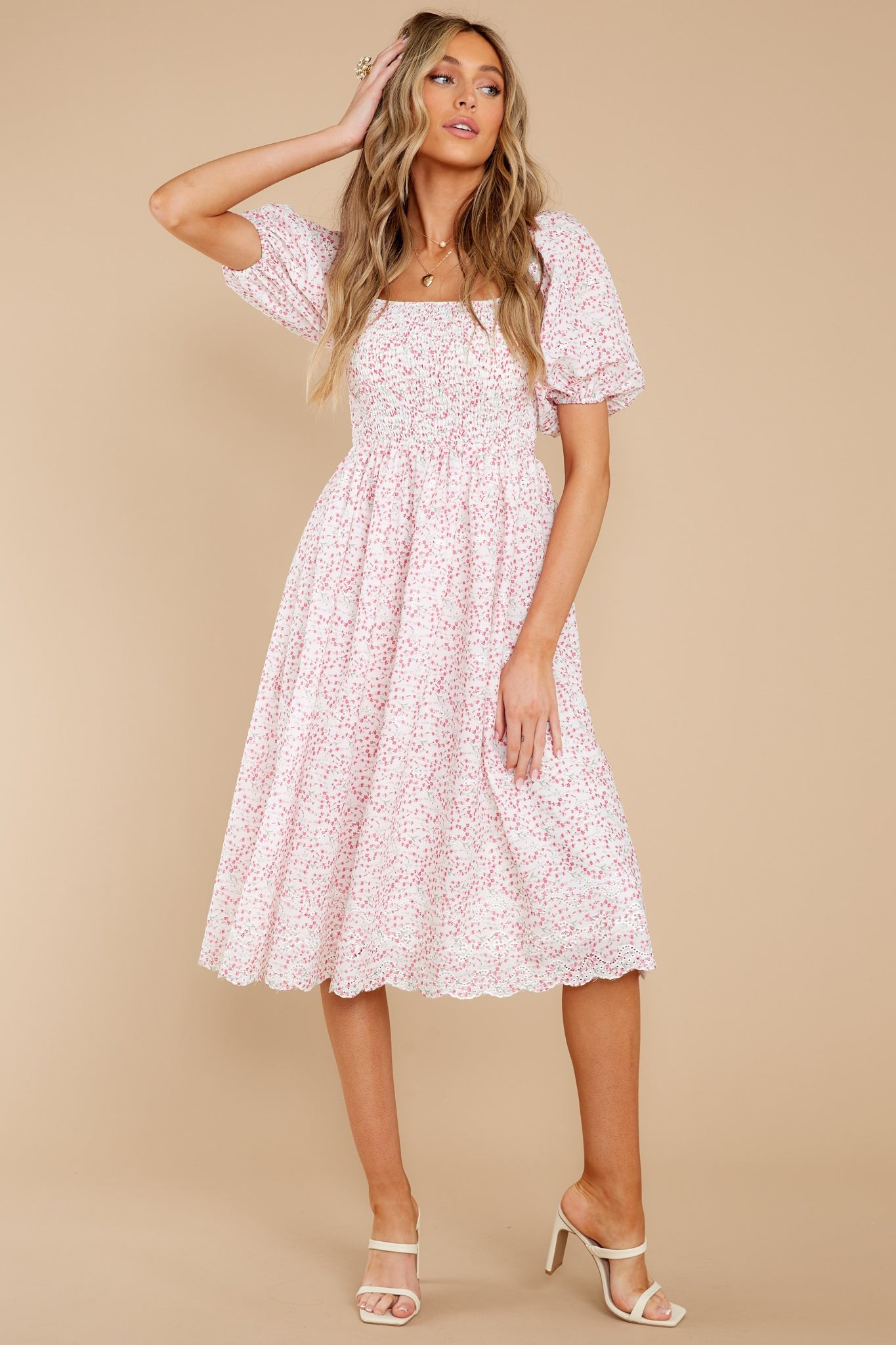 Time Is Precious Pink Floral Print Dress | Red Dress 