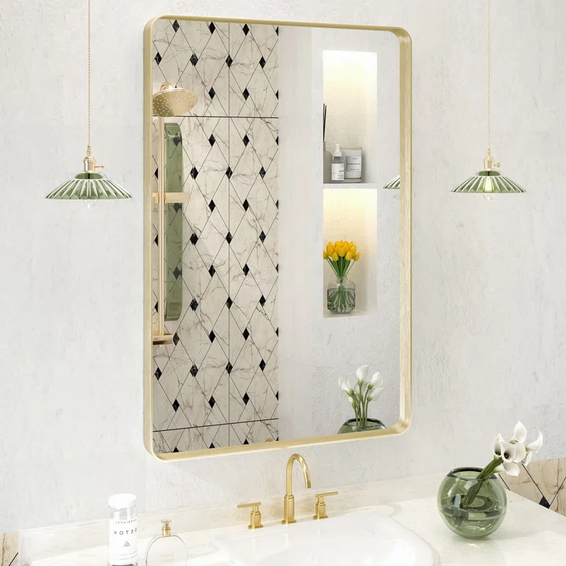 Aevar High-Strength Tempered Glass and Aluminum Alloy Framed French Cleat Mounted Wall Mirror | Wayfair North America