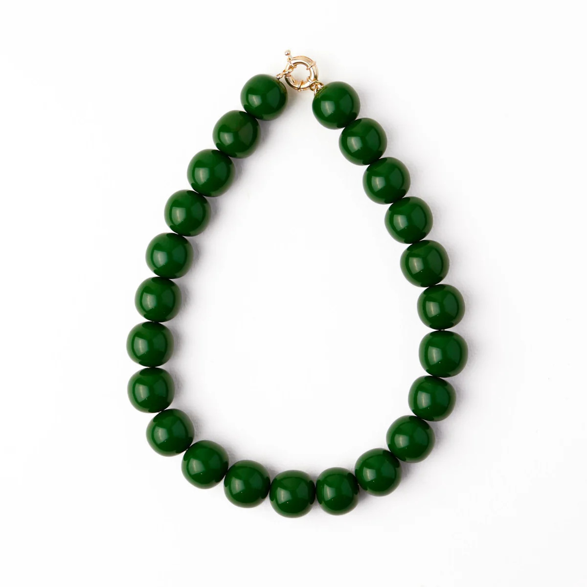 Iris Large Resin Bead Necklace Green | INK+ALLOY