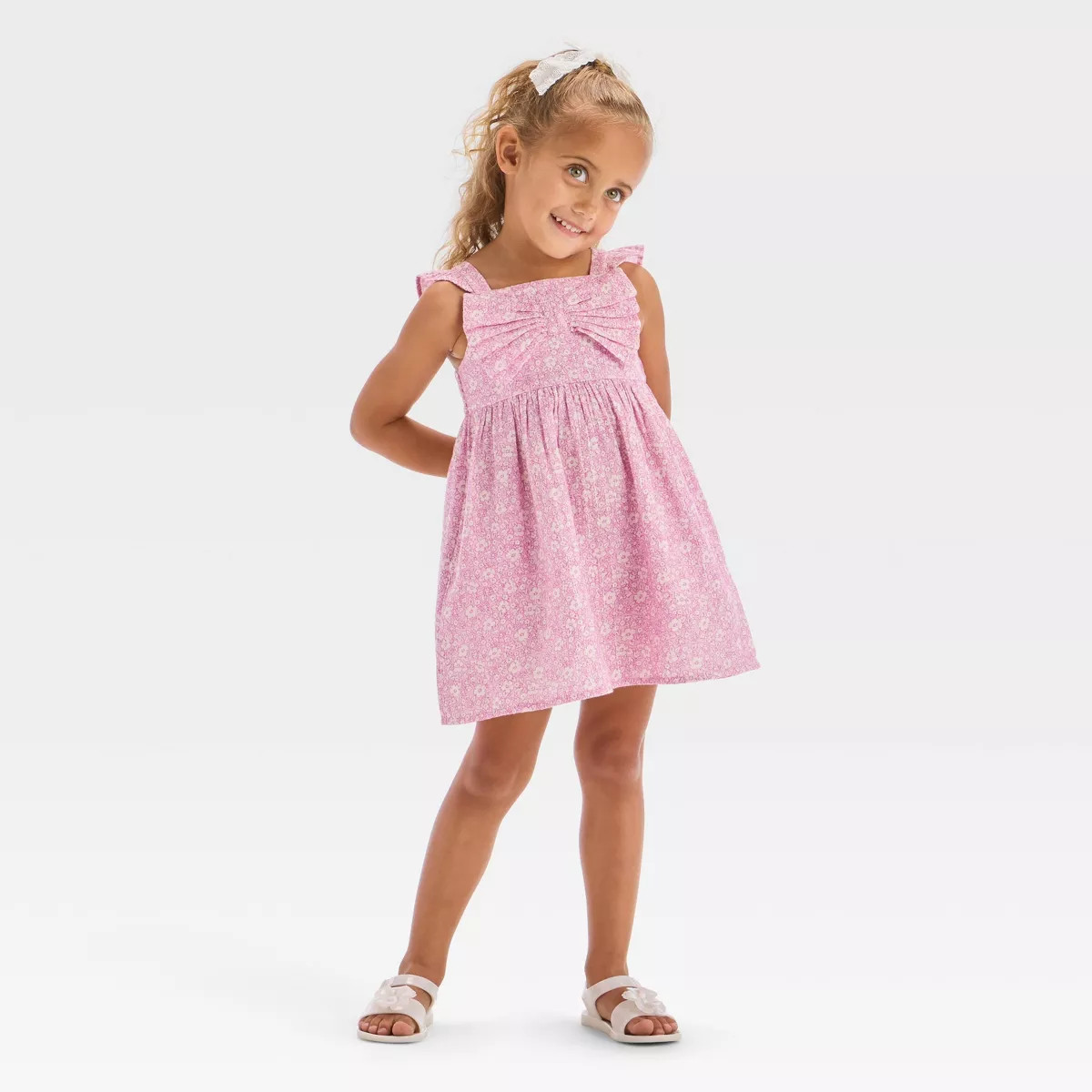 Toddler Girls' Floral Woven Dress - Cat & Jack™ Light Purple | Target