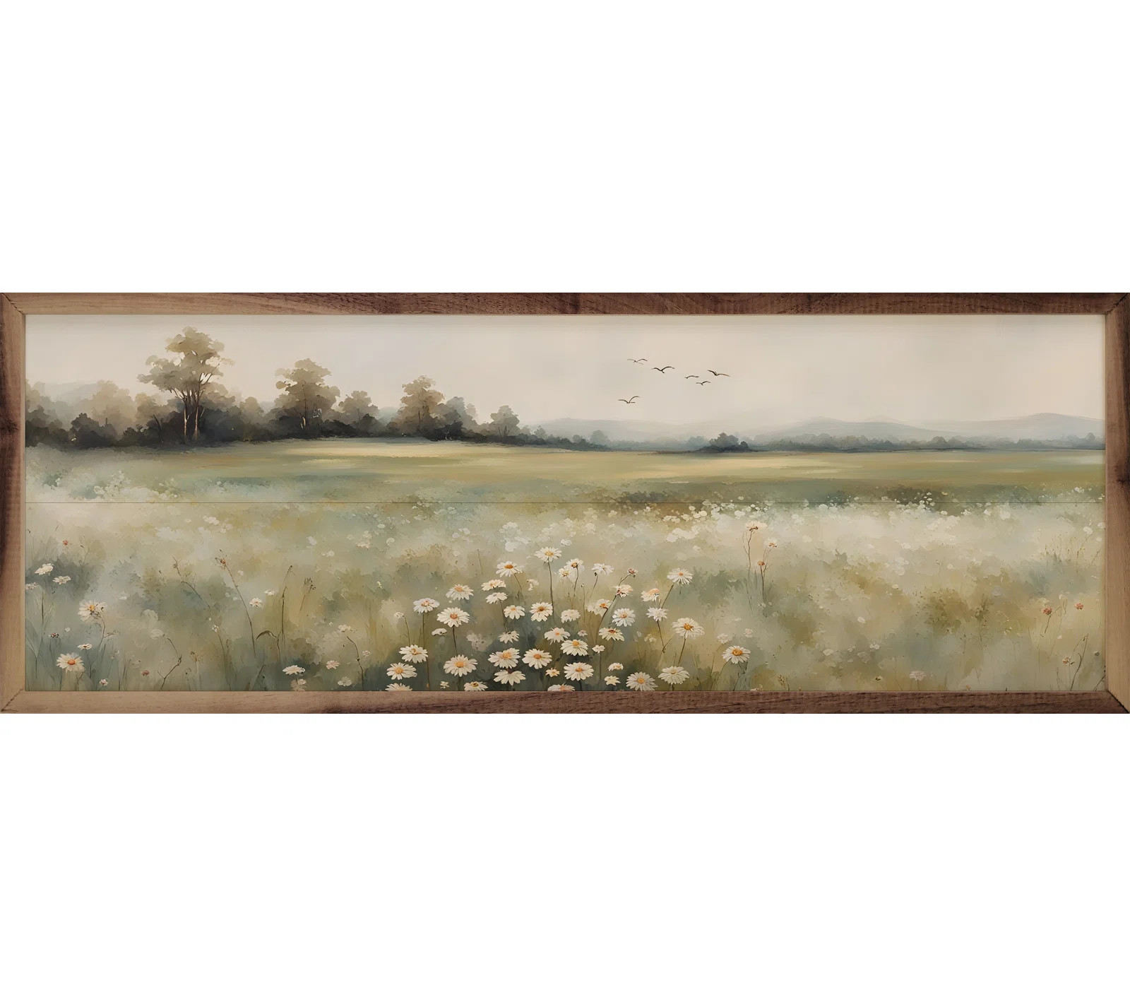 August Grove® Valley With Flowers Center Framed On Wood & Reviews | Wayfair | Wayfair North America