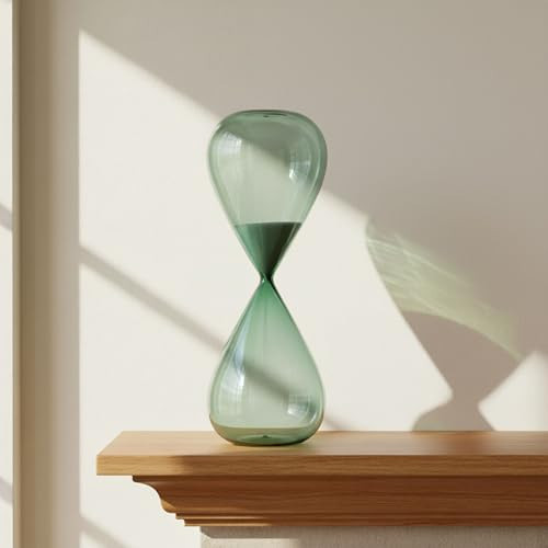 Hourglass for Home Decor – Modern Glass Decorative Accent, Elegant Tabletop Object for Living Room, Office, or Bookshelf Display, Sculptural Piece for Coffee Table Styling – 17", Navy | Amazon (US)