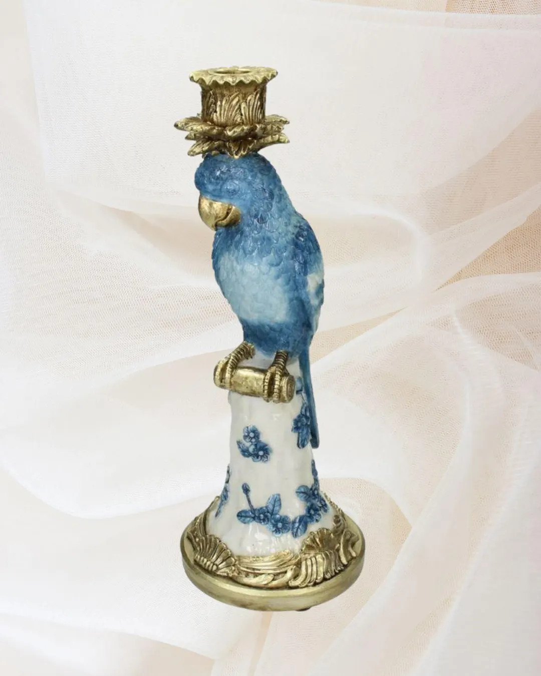 Blue White Parrot Candle Holder, Bird Candlestick, Hollywood Regency Glam Decor, Luxury, Decorati... | Etsy (US)