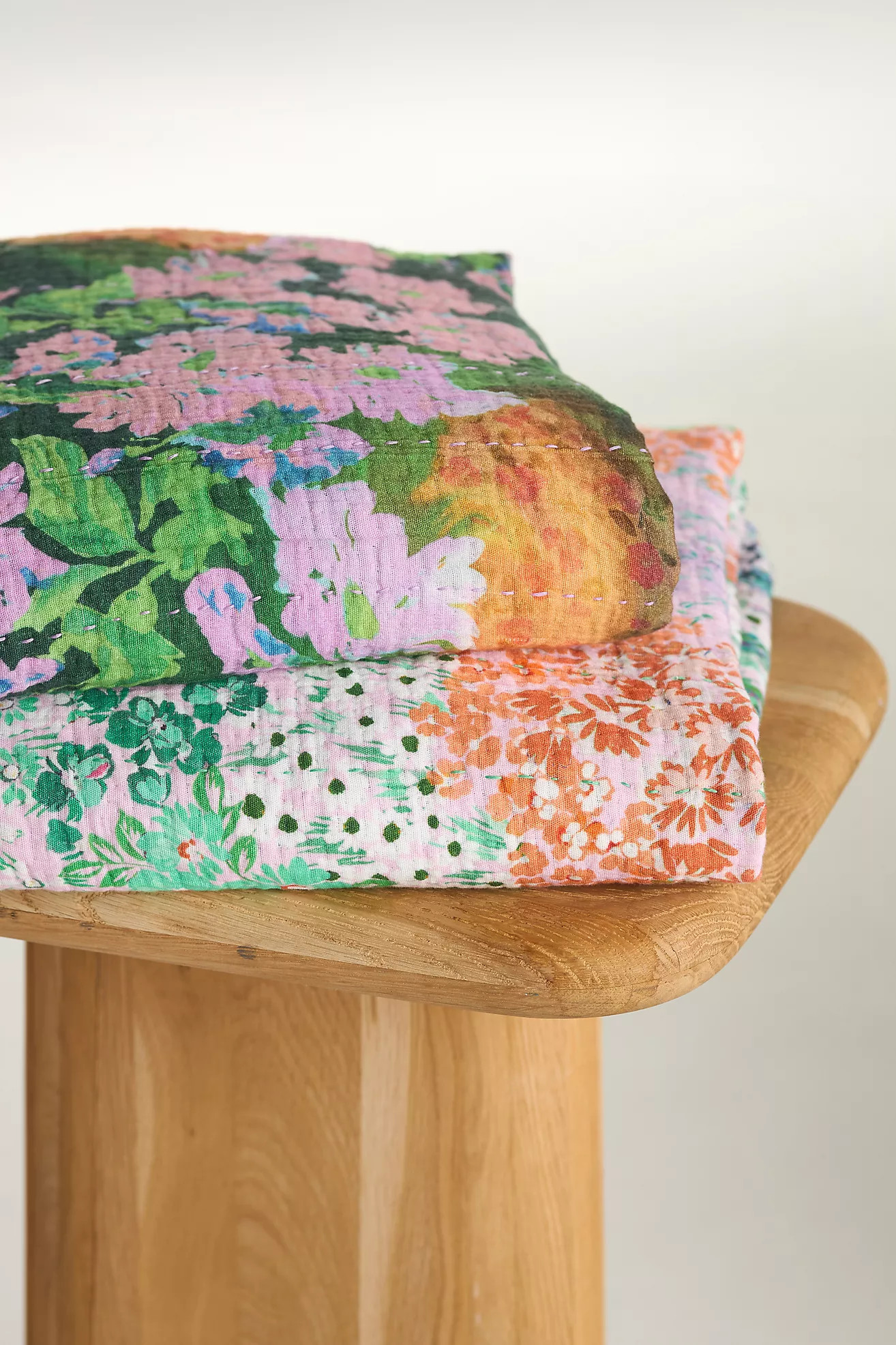 Gemma Floral Printed Cotton Throw Blanket | Anthropologie (US)