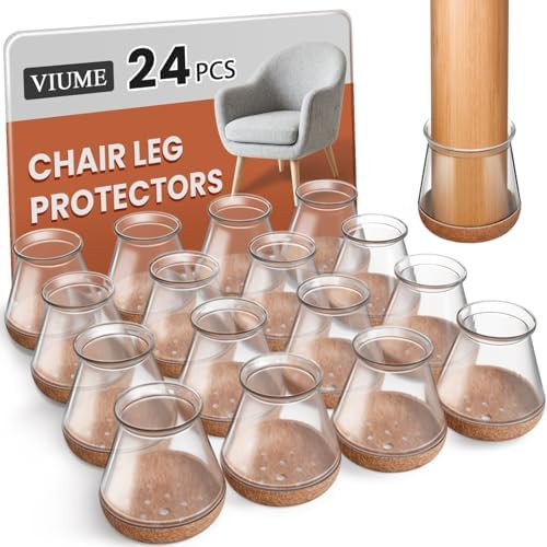 24 Pcs Chair Leg Floor Protectors for Hardwood Floors Silicone Covers to Protect Wood Tile Floors... | Amazon (US)