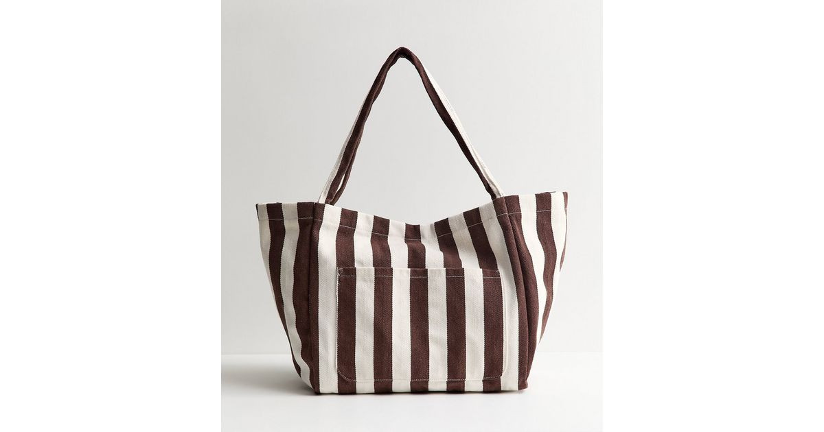 Brown Striped Slouchy Tote Bag | New Look | New Look (UK)